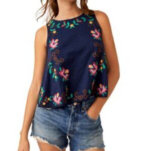 ❤️❤️❤️Free People Cotton Sleeveless Embroidered Top